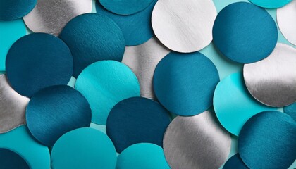 Blue Teal And Silver Paper Dots