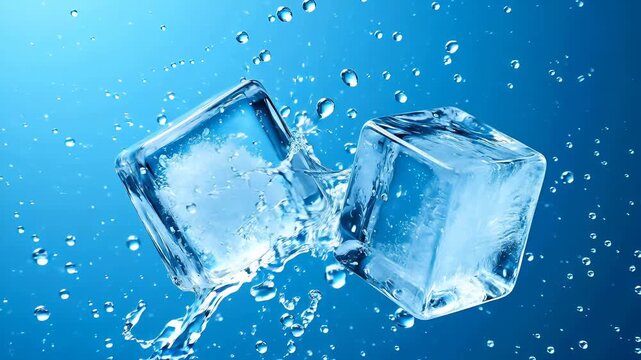 IceCollisioninBlueWaterSplash