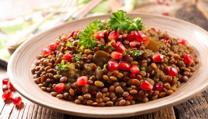 Vegetarian Lentil Roast With Pomegranate Seeds