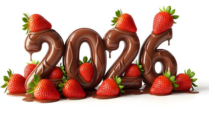 Chocolate covered strawberries form 2026 new year greeting