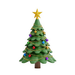 Fototapeta premium Christmas tree with ornaments isolated on transparent background