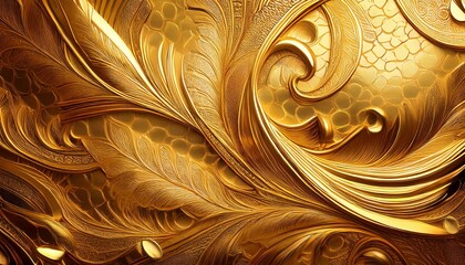 Golden Texture With Intricate Abstract Patterns And Shimmering Details Luxurious Gold Texture