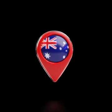 Australia Map Marker Pin for Travel and Navigation Video