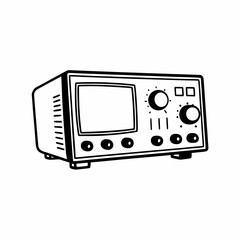 Fototapeta premium Digital Oscilloscope Vector Illustration | Electronic Measurement Instrument | Signal Analysis Equipment Graphic