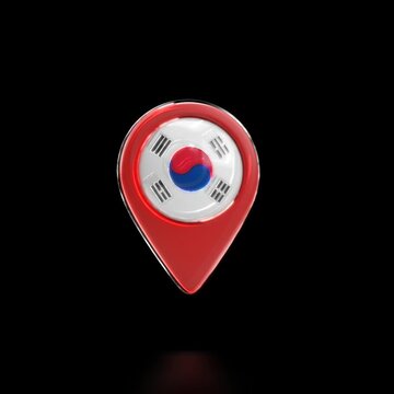 South Korea Location Pin Icon Animation 