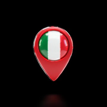 Italy Location Symbol Animation for Navigation Concept