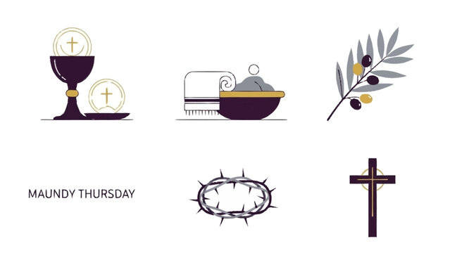 Maundy Thursday religious symbols and chalice paten