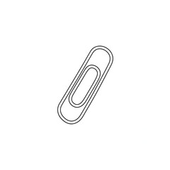 Obraz premium Precisely rendered digital sketch of a single-line paper clip icon embodying modern minimalist design. This essential office supply symbol features fluid geometric curves isolated cleanly against a st