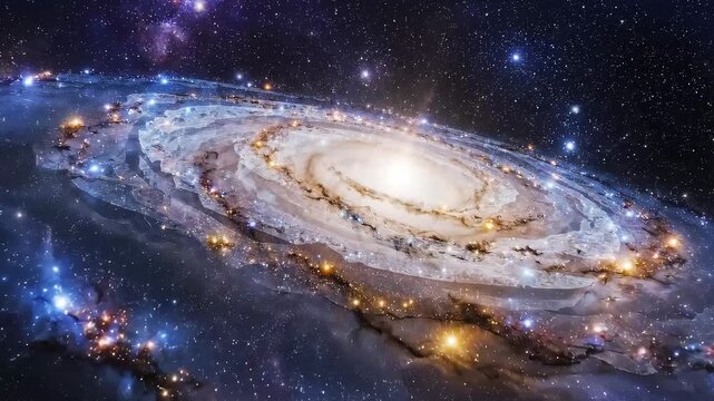 Galaxy layers symbolizing long-term planning and scalability animation