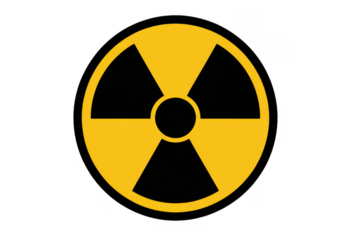 Yellow Radiation Symbol warning danger isolated on a transparent background