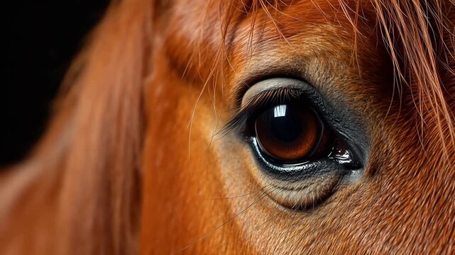 Closeup of a horses eye