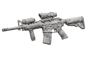 Naklejka premium Dirty m4 carbine military weapon on transparent background