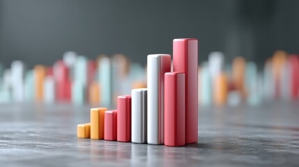 Colorful Bar Graphs Representing Growth and Progress in Business Data Visualization for Financial Analysis and Market Research Strategies