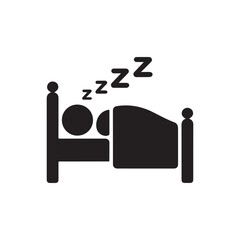 Sleeping Person Icon &ndash; Bedtime, Rest, Night Sleep, Relaxation, Wellness, and Healthy Lifestyle Symbol for Graphic Design.