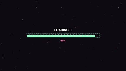 Progress bar animation with bubbles and sparkling for girls and women shows loading completion visually and simply without distractions