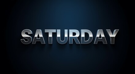 Silver Saturday Text Design Element