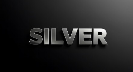 Silver Text on Transparent Background