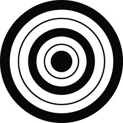 Fototapeta premium Black and white concentric circles on white background