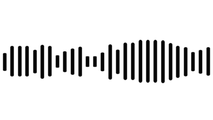 Minimal black sound waves png