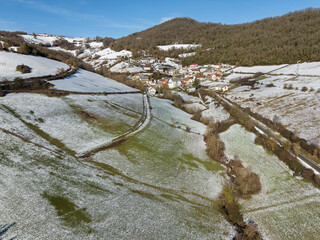 Aria after a light snowfall. Aezkoa Valley, Navarrese Pyrenees