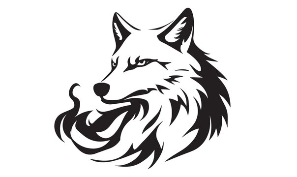 Esports team logo concept &ndash; Aggressive wild wolf face graphic isolated on white
