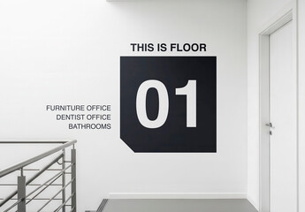 Floor Signage Wall Mockup