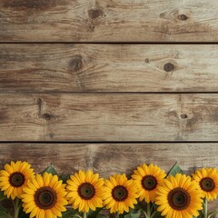 sunflower on wooden table