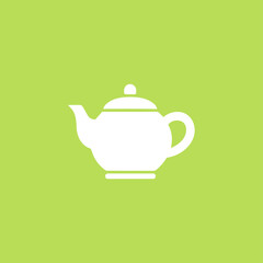 Tea pot icon logo flat vector design