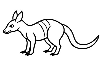 Fototapeta premium Chupacabra animal line art victor art white background