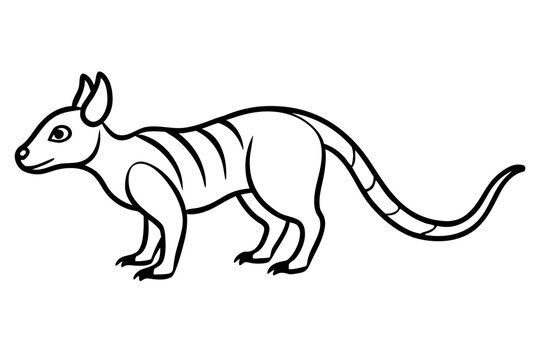 Chupacabra animal line art victor art white background