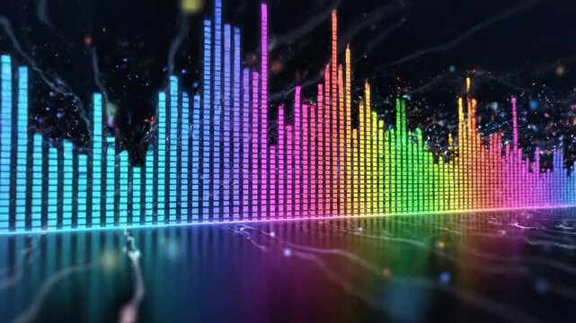 vibrant audio spectrum animation  music visualizer background motion 
