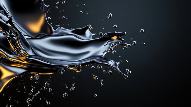 A dynamic splash of liquid that appears to dance on a black background, showcasing the fluidity and beauty of movement in an artistic representation.
