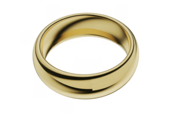 Gold ring jewelry shiny luxury isolated on a transparent background