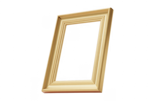 Golden Frame empty isolated on a transparent background - Powered by Adobe