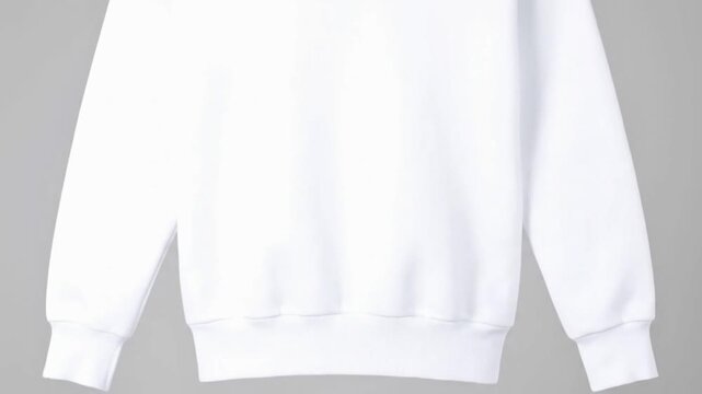 Plain White Sweatshirt Back View on Gray Background