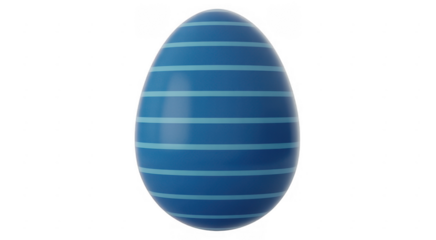 Blue striped egg blue egg horizontal stripes isolated on a transparent background