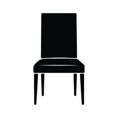 Minimalist High Back Dining Chair Vector Illustration, Furniture Icon