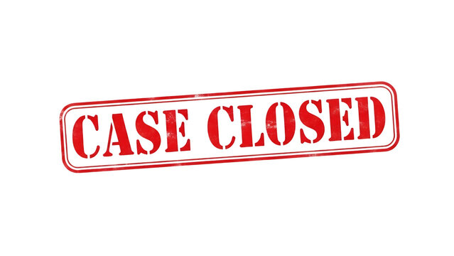 Case closed stamp isolated on transparent background