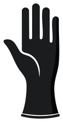 Obraz premium Black rubber protective glove icon vector illustration for medical safety and hygiene