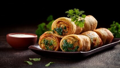 Kathi Rolls On Dark Background