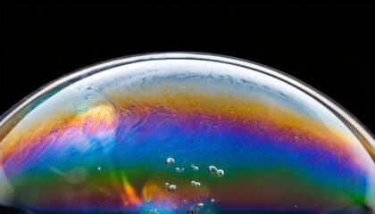 Cluster Of Realistic Soap Bubbles With Rainbow Iridescent Reflections Isolated On A Transparent Background