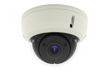 White Security Camera on Black surveillance technology isolated on a transparent background