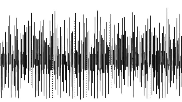 Sound wave graph with varying frequencies and amplitudes.
