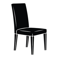 Classic Wingback Armchair Silhouette Vector, Elegant Furniture Illustration
