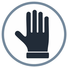 Hand Palm Flat Icon Within a Circle Shape Symbol Visual Graphic