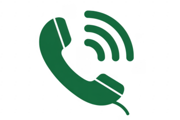 Green Phone Signal communication isolated on a transparent background