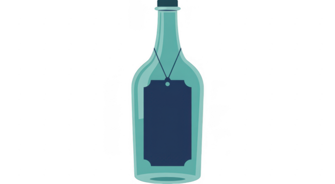 Empty Green Wine Bottle isolated isolated on a transparent background - Powered by Adobe