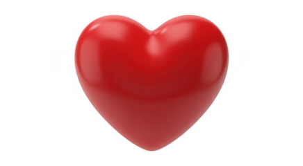 Red Heart Shape love symbol isolated on a transparent background