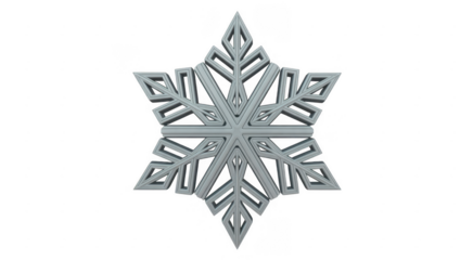 Gray Snowflake snowflake isolated on a transparent background