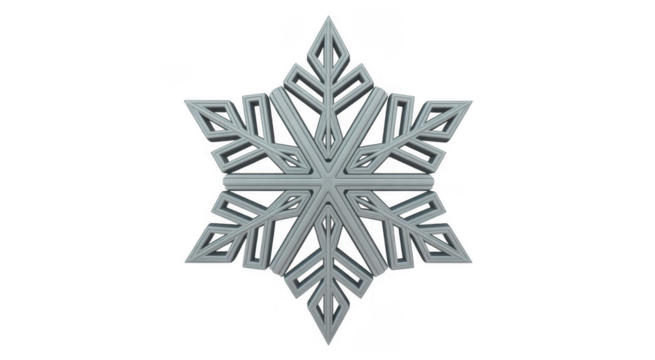 Gray Snowflake snowflake isolated on a transparent background - Powered by Adobe